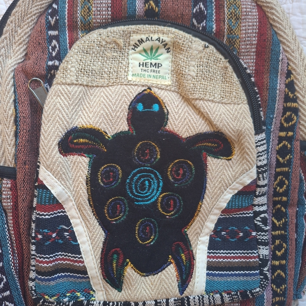 Himalayan Hemp Turtle Mini Backpack - image 2